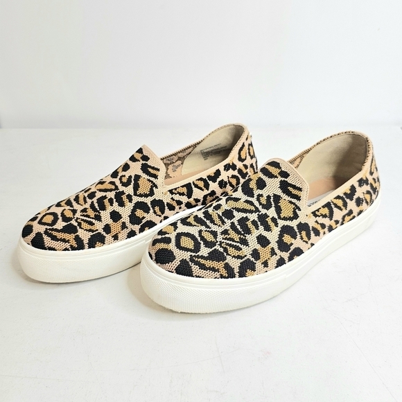 Steve Madden Women's Size 9.5 Knit Leopard Print Slip On Platform Sneaker Shoes - Picture 1 of 12